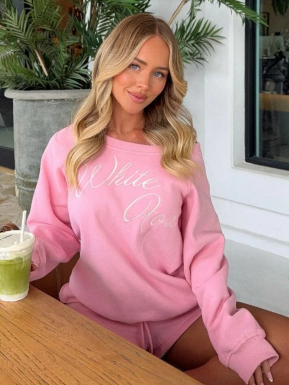 White Fox • Lucky Thirteen Elsa Off Shoulder Sweater Sweatshirt Pink NWT XS/S